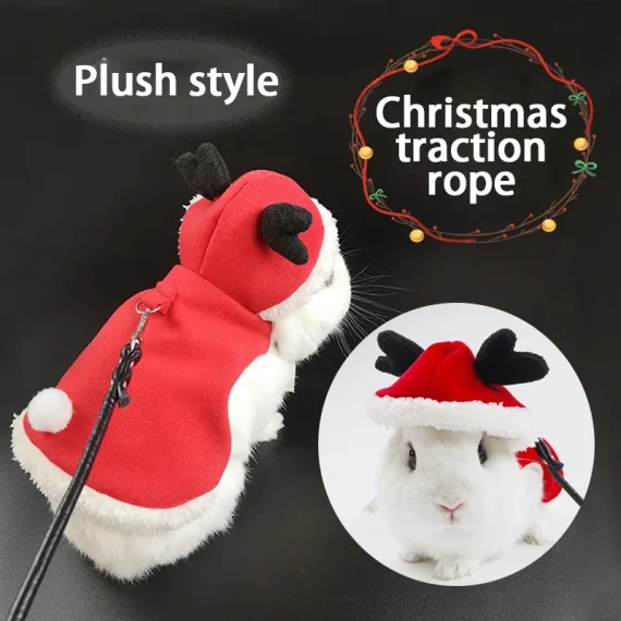 Christmas Bunny Vest Harness and Leash Set for Small Pets 1 | PricZone