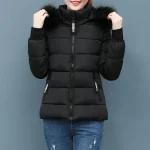 Pink Fluffy Hooded Puffer Coat for Women 5 | PricZone