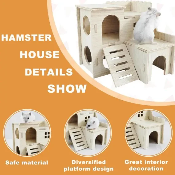 Wooden Hamster Hideout Maze and Habitat Hut 3 | PricZone