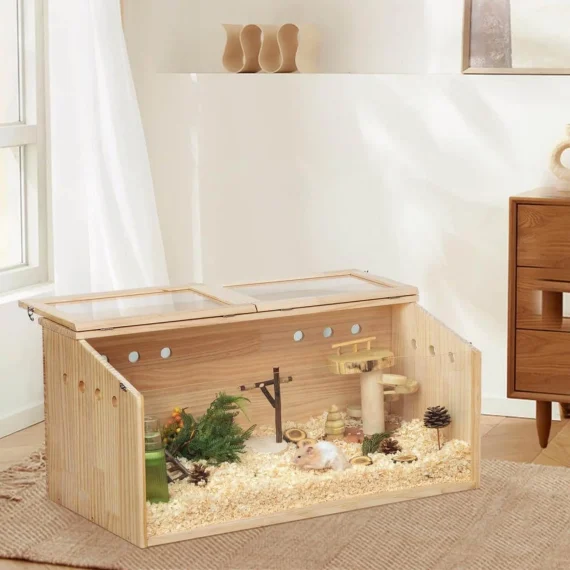 US Wooden Hamster Cage with Acrylic Boards 6 | PricZone