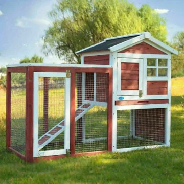 Outdoor Wooden Rabbit Hutch Cage House 1