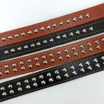 Rivets Cowhide Dog Collar and Leash for Large Dogs 3 | PricZone