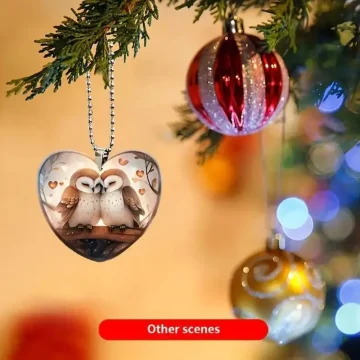 Owl Car Mirror Charm - Valentine Gift for Loved Ones 2