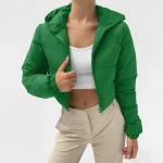 Womens Cropped Puffer Jacket Winter Warm Hooded 5 | PricZone