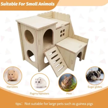 Wooden Hamster Hideout Maze and Habitat Hut 2