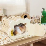 Tiny Hamster Wooden Cloud House for Small Pets 2 | PricZone