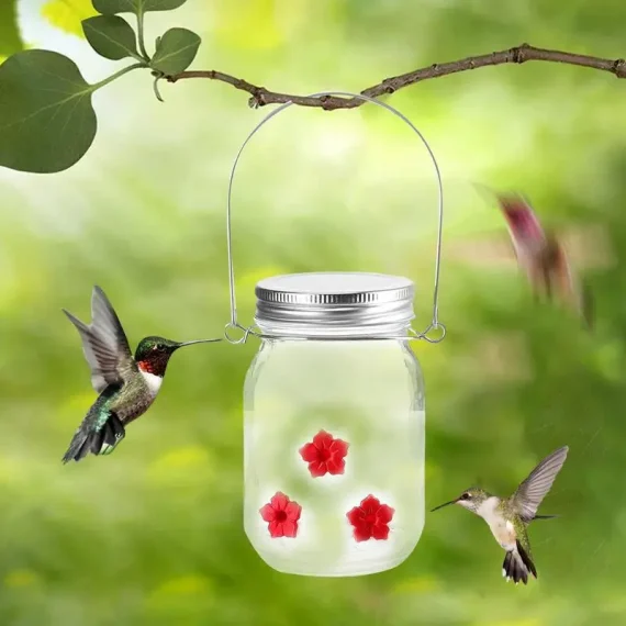 Hanging Mason Jar Bird Feeder for Outdoor Gardens 4 | PricZone