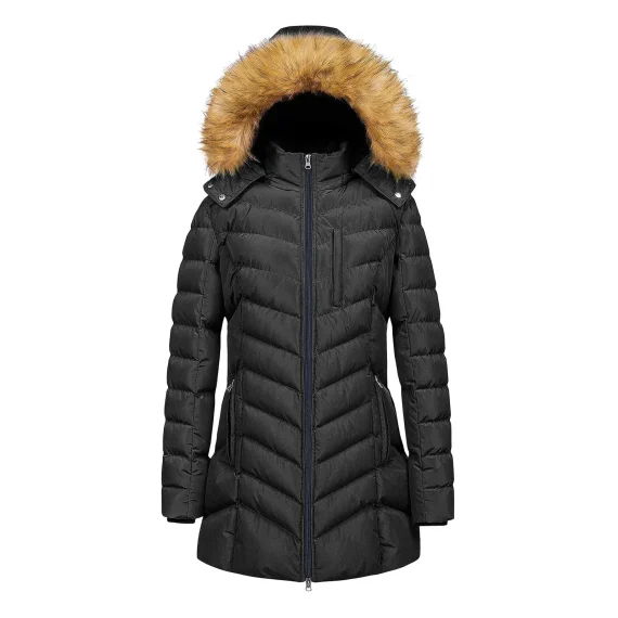 Winter Womens Long Puffer Coat Hooded Jacket 3 | PricZone