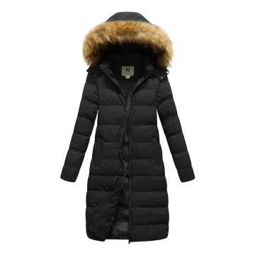 Womens Winter Faux Down Jacket with Detachable Hood 1 | PricZone