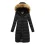 Womens Winter Faux Down Jacket with Detachable Hood