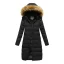 Womens Winter Faux Down Jacket with Detachable Hood