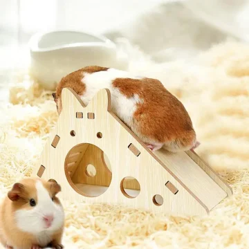 Hamster Wooden Hideout Cage Habitat for Small Pets 2