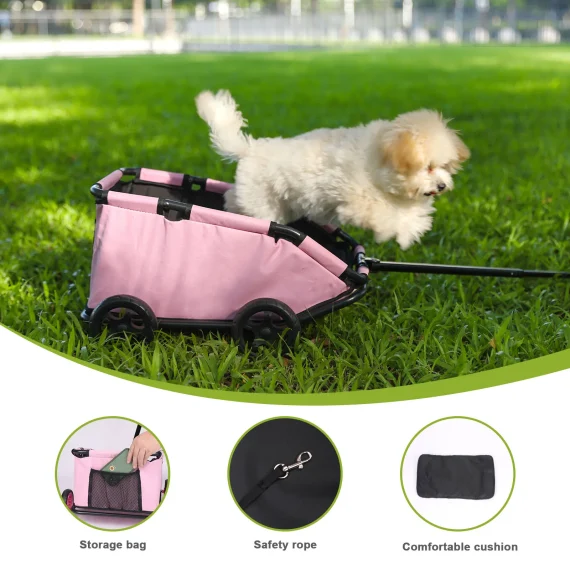 Small Pet Cart 4 Wheels Lightweight Folding Dog Stroller 4 | PricZone