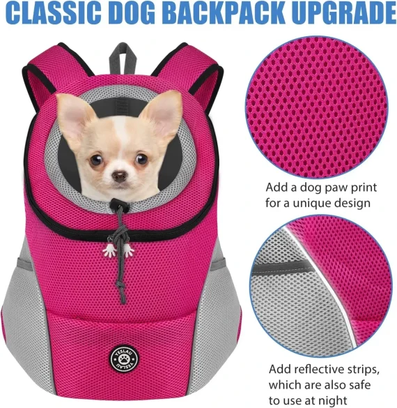 Double Shoulder Pet Travel Backpack Mesh Carrier Bag 3 | PricZone