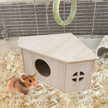 Wooden Hamster House Small Animal Habitat 2