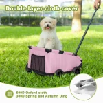 Small Pet Cart 4 Wheels Lightweight Folding Dog Stroller 3 | PricZone