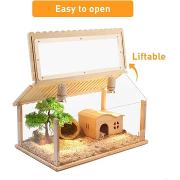 US 24-Inch Transparent Hamster Cage Pet Habitat 2