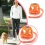 3 Dog Leash Set with Orange Mesh Harness and Chest Strap