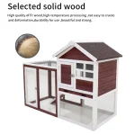 Wooden Chicken Coop with Rabbit Hutch Wine Red White 1 | PricZone