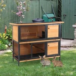 Large Rabbit Hutch 2 Floor Wooden Pet House with Ramp 1 | PricZone