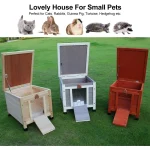 Weatherproof Wooden Cat House Outdoor Bunny Habitat 6 | PricZone