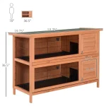 54 inch 2 Story Large Rabbit Hutch Wooden Pet House 3 | PricZone