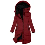 Womens Mid Length Hooded Down Coat Fleece Lined 3 | PricZone