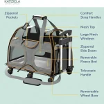 Katziela Rolling Pet Carrier Airline Compliant with Removable Wheels TSA Approved for Small Dogs and 5 | PricZone