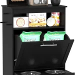 Black Pet Feeder Cabinet with Raised Dog Bowls 1 | PricZone