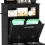 Black Pet Feeder Cabinet with Raised Dog Bowls