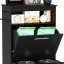 Black Pet Feeder Cabinet with Raised Dog Bowls