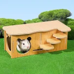 Wooden Hamster House Multi Chamber Habitat Hut 2 | PricZone