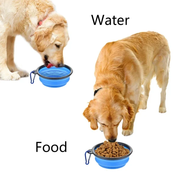 Portable Collapsible Silicone Pet Bowl with Carabiner 3 | PricZone