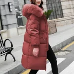 Womens Fluffy Hooded Down Jacket Warm Stylish 6 | PricZone