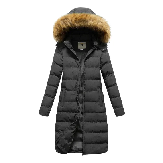 Womens Winter Faux Down Jacket with Detachable Hood 3 | PricZone