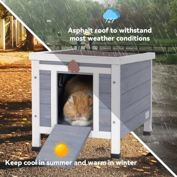 Weatherproof Outdoor Cat House Small Animal Shelter 4 | PricZone