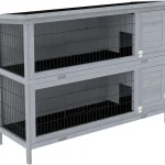 54 Inch 2 Story Wooden Rabbit Hutch Bunny Cage with Tray 1 | PricZone