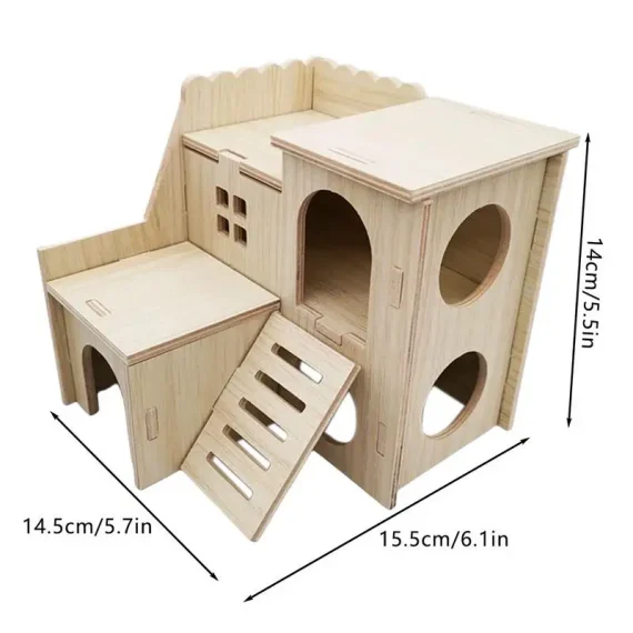 Wooden Hamster Hideout Maze and Habitat Hut 6 | PricZone