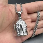 Motorcycle Guardian Angel Bell Keychain Pendant 1 | PricZone