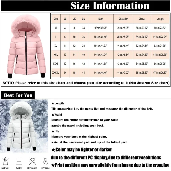 Pink Fluffy Hooded Puffer Coat for Women 6 | PricZone