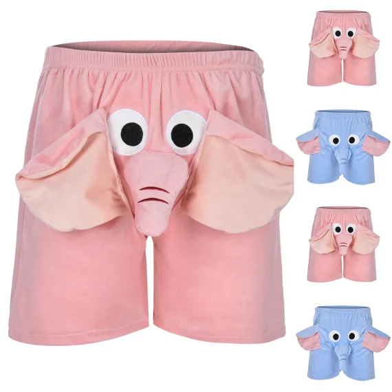 Mens Elephant Boxer Shorts Funny 3D Plush Sleepwear 3 | PricZone