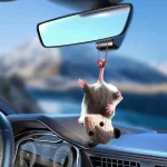 Handmade Knitted Opossum Rearview Mirror Charm 4 | PricZone