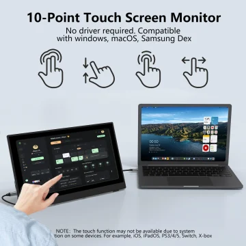 InnoView 15.6-inch Touchscreen Portable Monitor 1080P 2