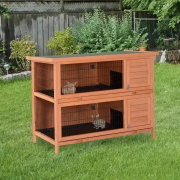 54-inch 2-Story Large Rabbit Hutch Wooden Pet House 1