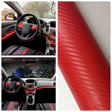 10x127cm 3D Carbon Fiber Car Sticker Protector Film 2