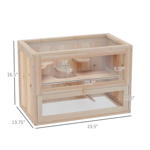 Wooden Hamster Cage 2 Level Small Animal Habitat 3 | PricZone