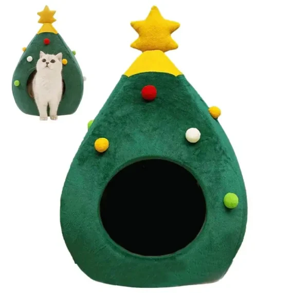 Exquisite Cat Bed Christmas Tree Shaped Pet Nest 5 | PricZone