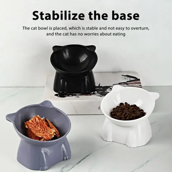 Raised Tilted Cat Bowls Non Slip Elevated Food Dish 4 | PricZone