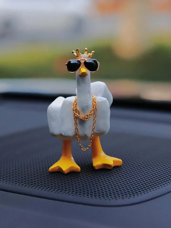 Middle Finger Duck Dashboard Ornament With Sunglasses 6 | PricZone