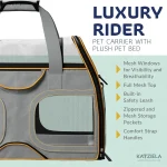 Katziela Rolling Pet Carrier Airline Compliant with Removable Wheels TSA Approved for Small Dogs and 4 | PricZone